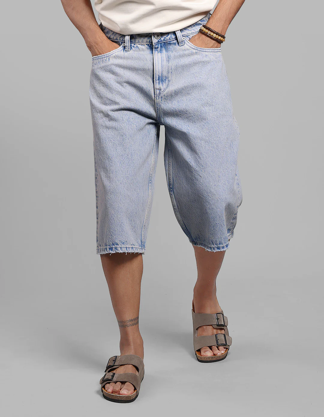 Light Blue Loose Fit Jorts