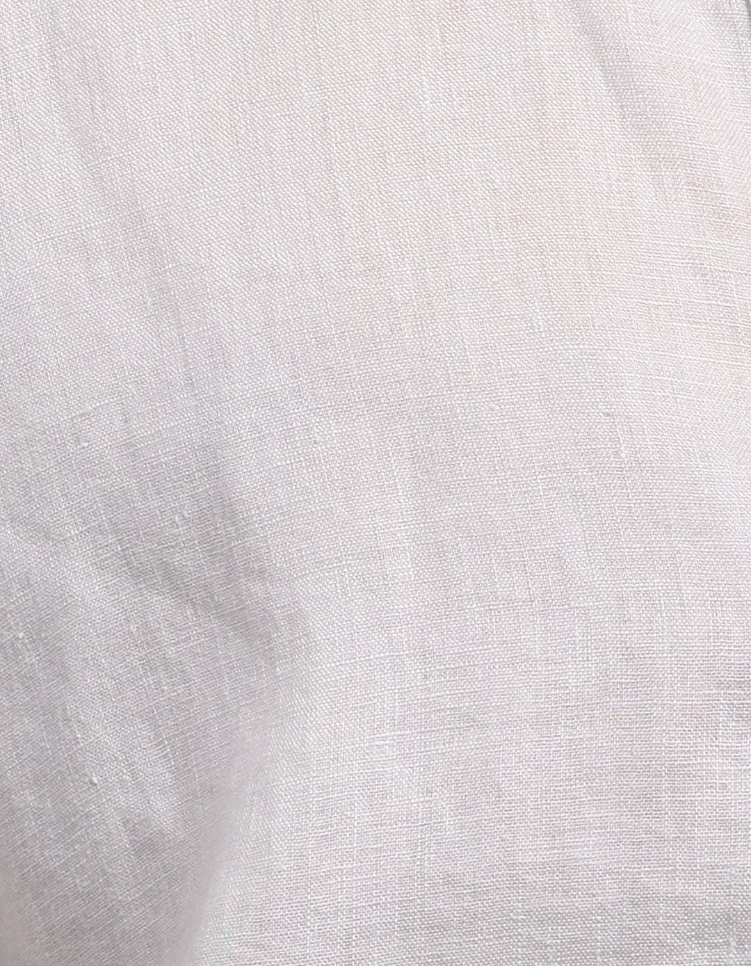Light Grey Half Sleeve 100% Linen Shirt - Image 7