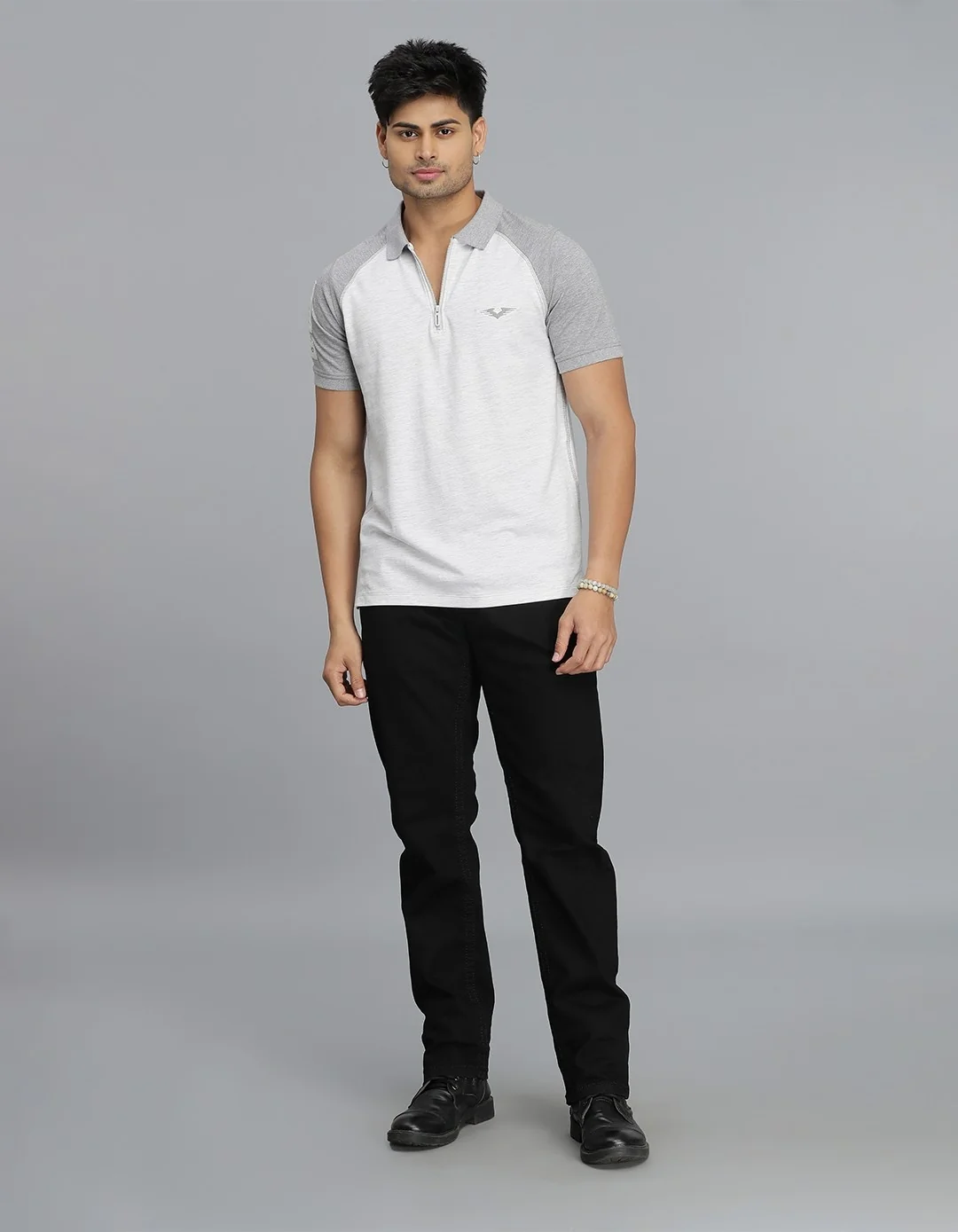 Light Grey Half Sleeves Pique Polo Tee - Image 6