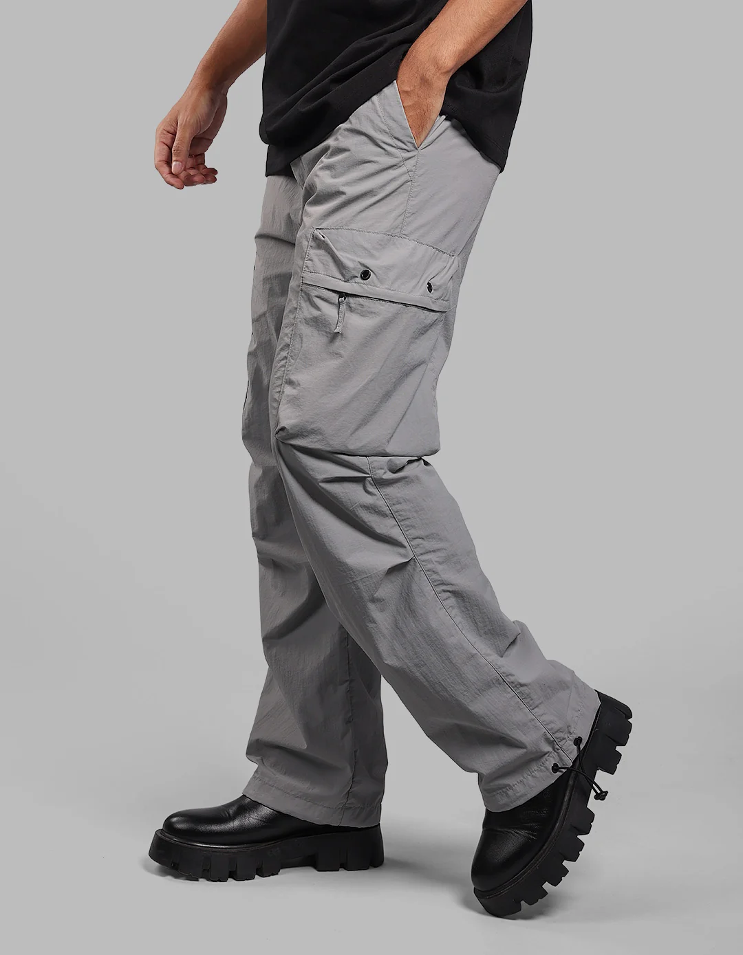 Light Grey Loose Fit Utility Cargo - Image 4