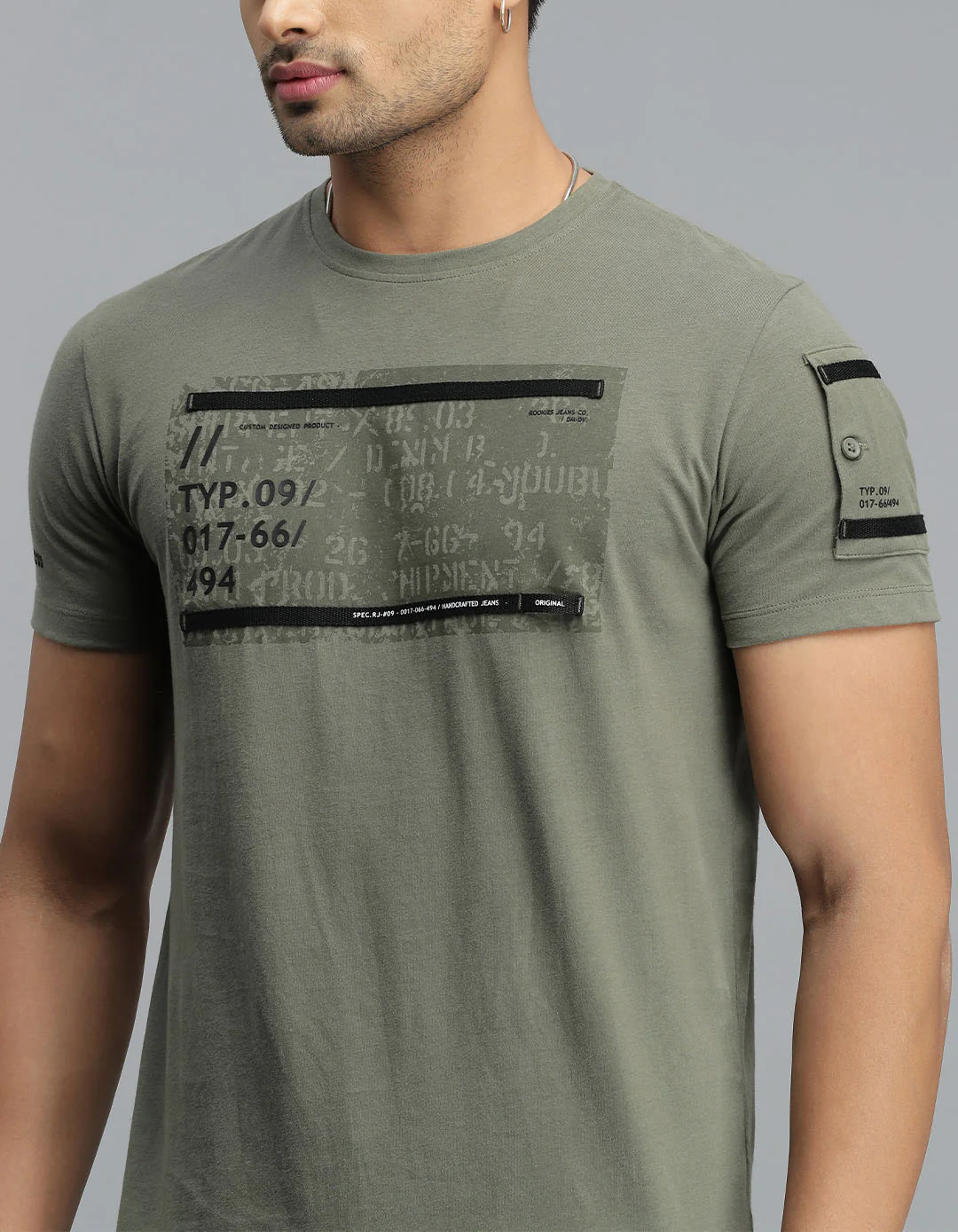 Light M Green Half Sleeves Round Neck Tee - Image 6