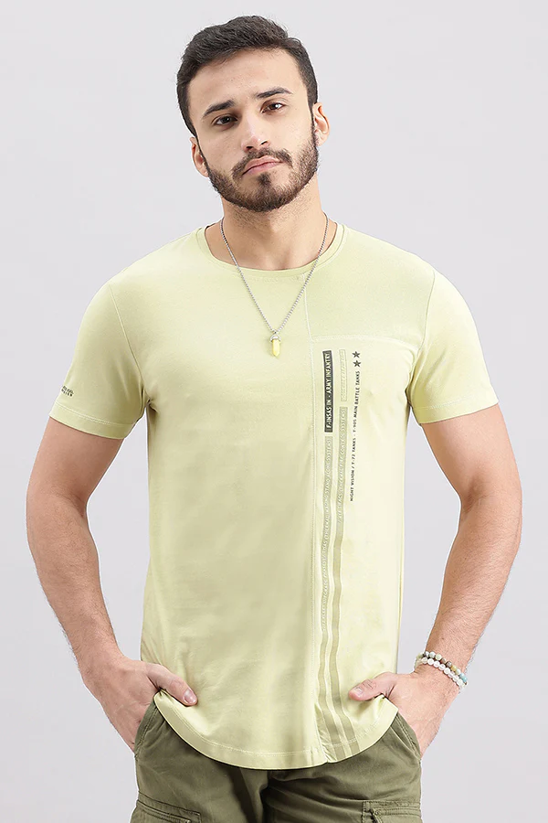 Light Olive Half Sleeve Round Neck Tee