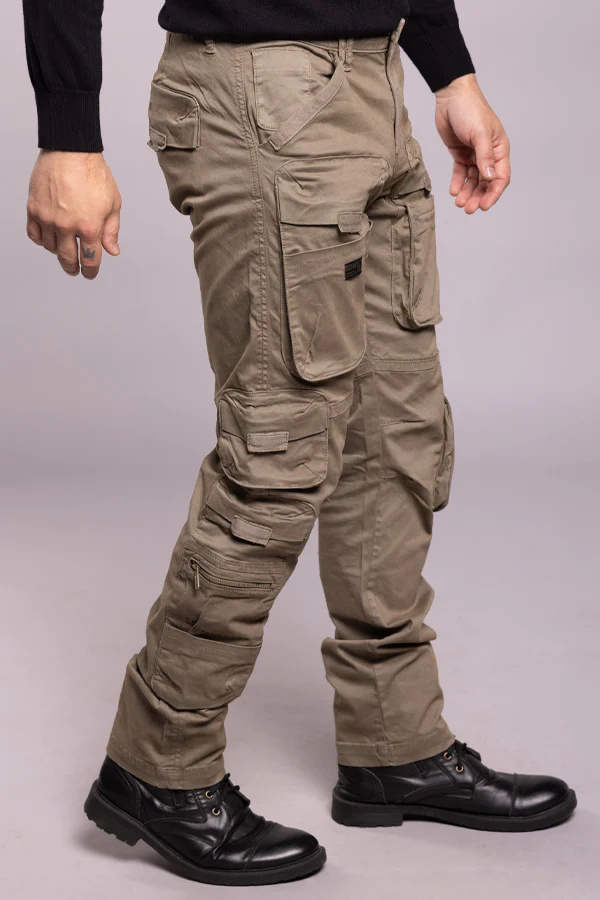 Light Olive Regular Fit Cargo Pant - Image 4