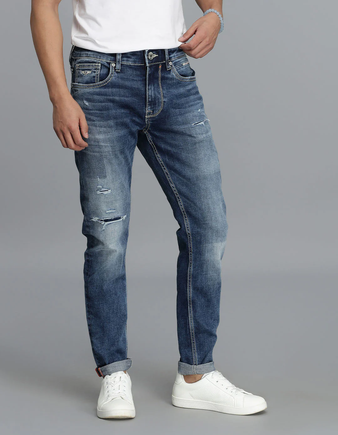Med Blue Low-Rise Ankle Length jeans - Image 4