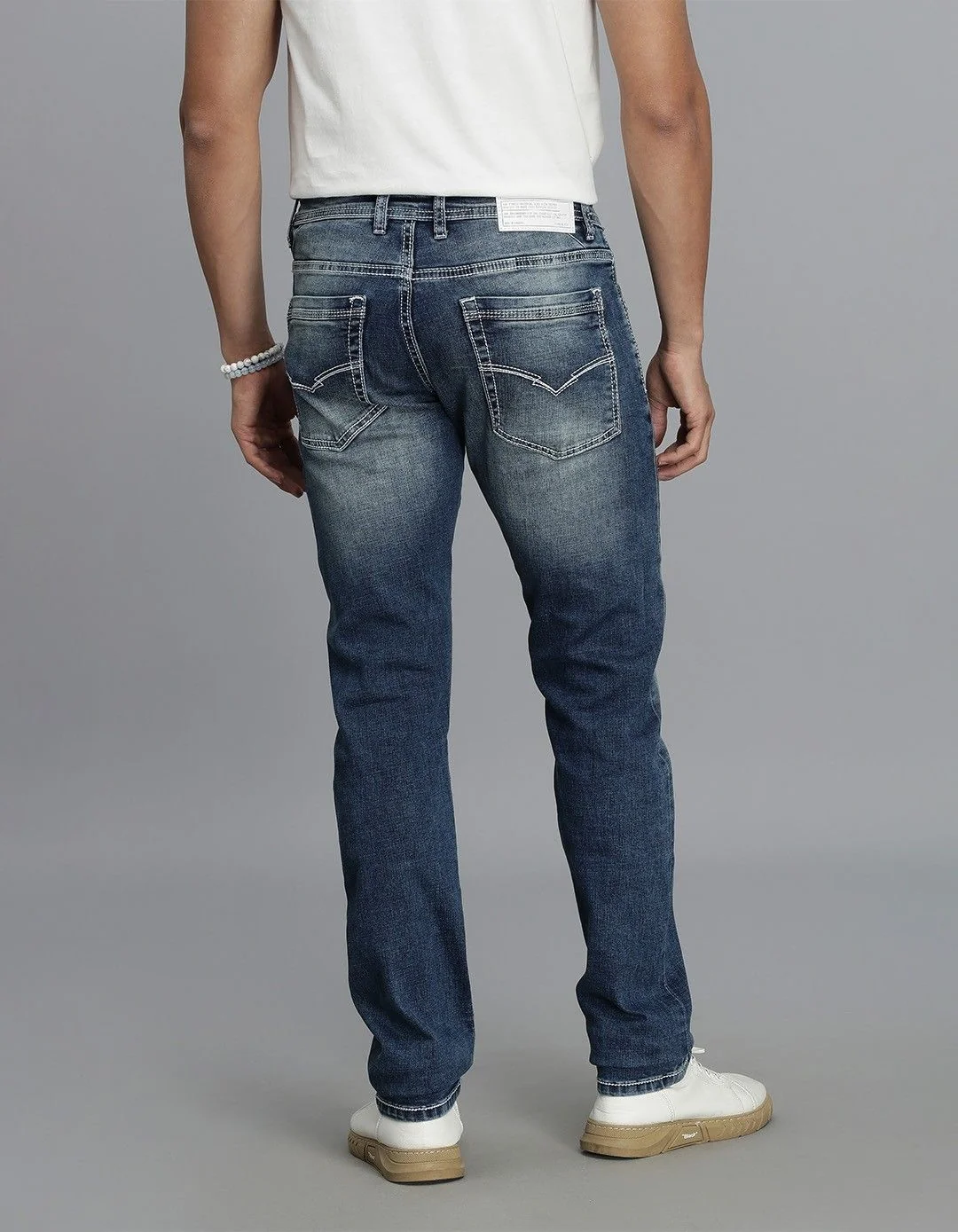 Med Blue Mid-Rise Slim Straight Fit jeans - Image 5