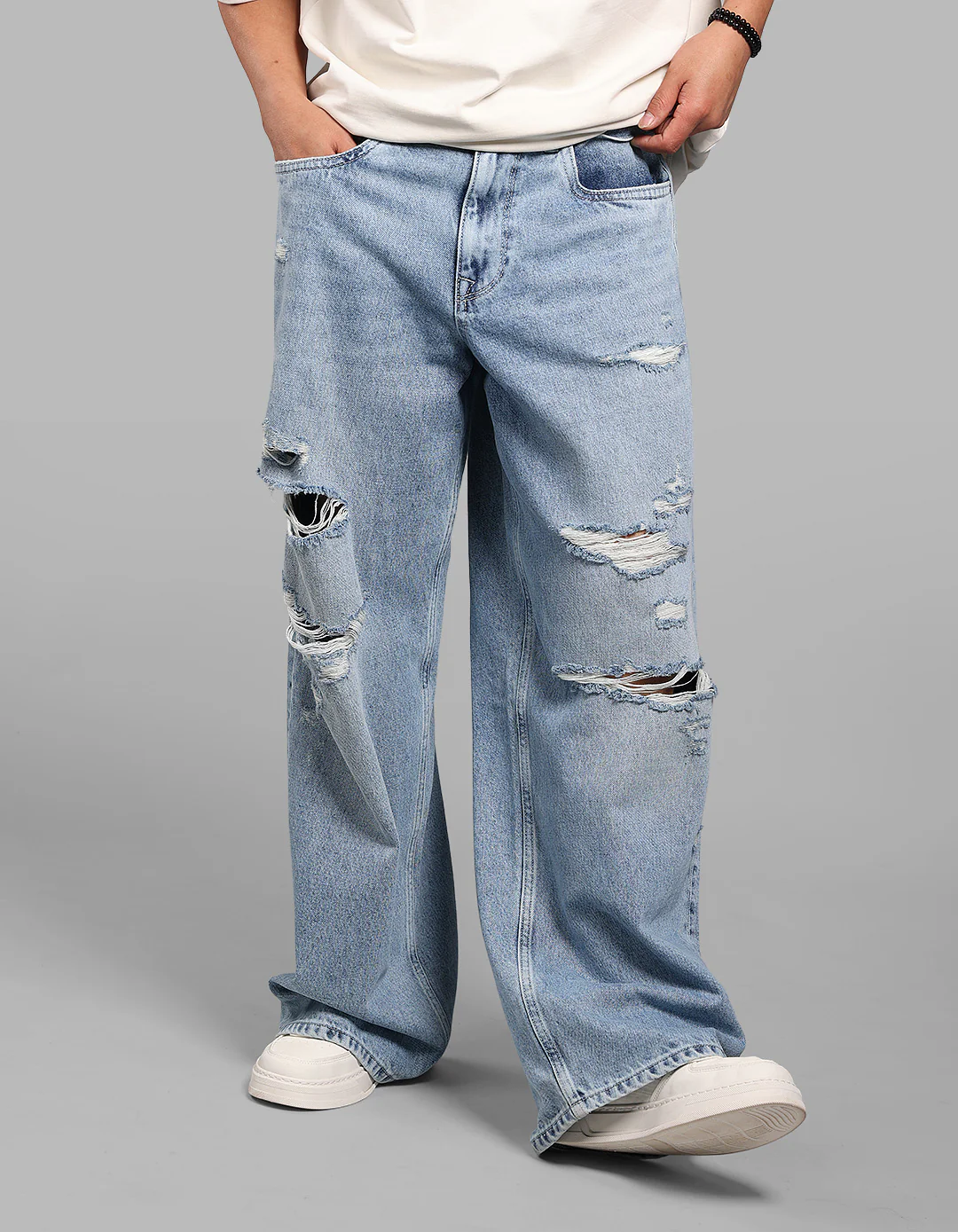 Med Blue Extra Loose Fit Jeans - Image 3