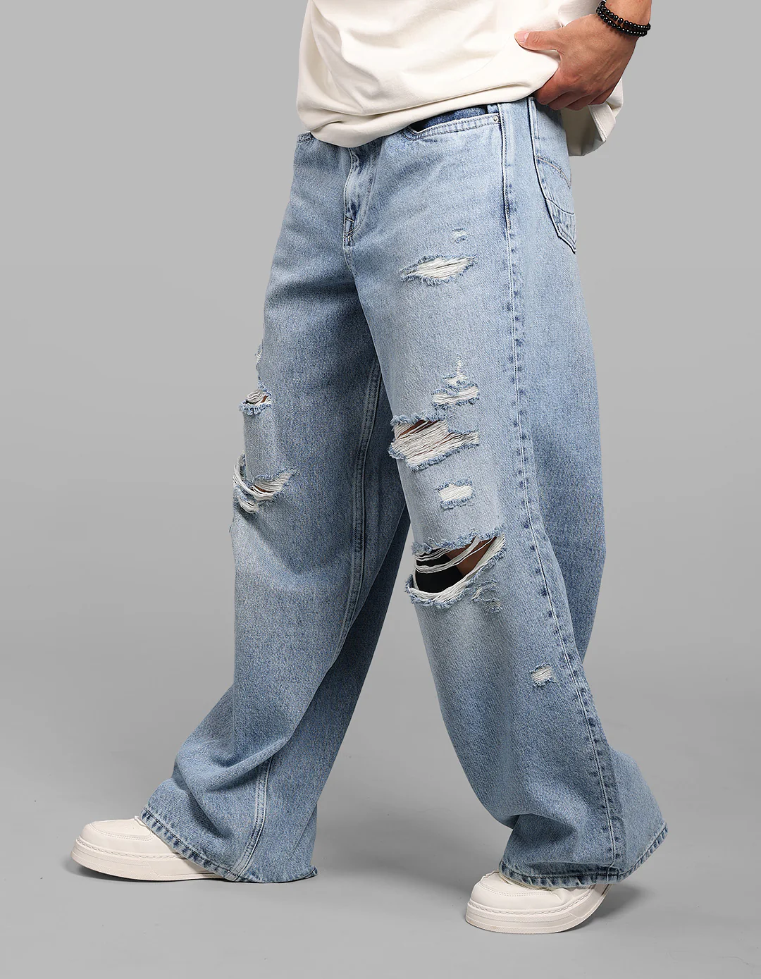 Med Blue Extra Loose Fit Jeans - Image 4