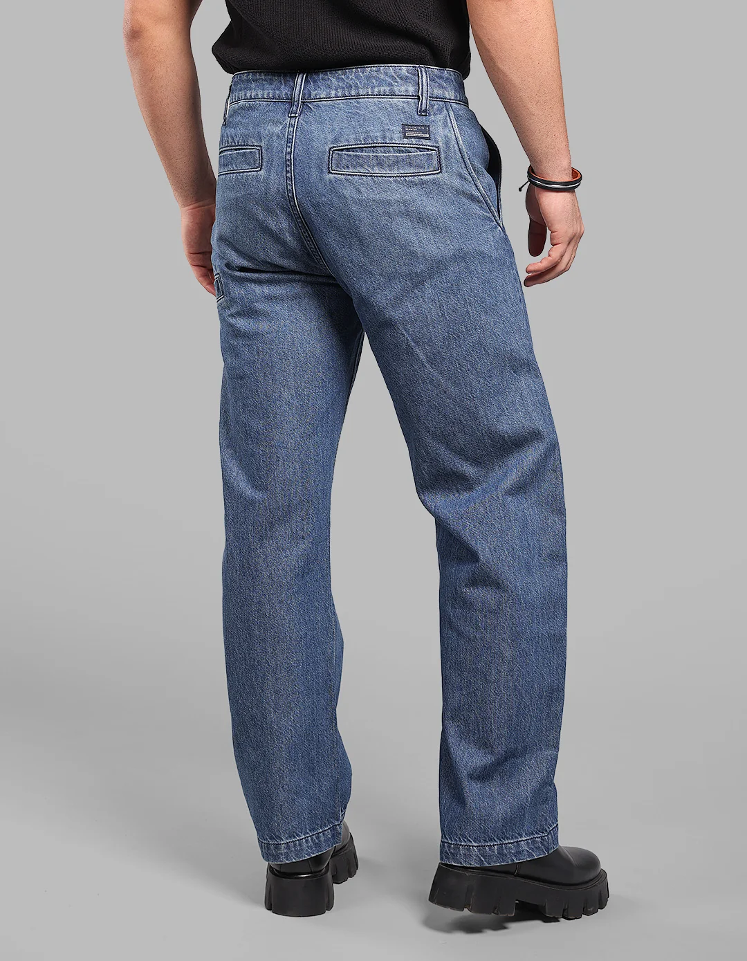 Med Blue Loose Fit Jeans - Image 5