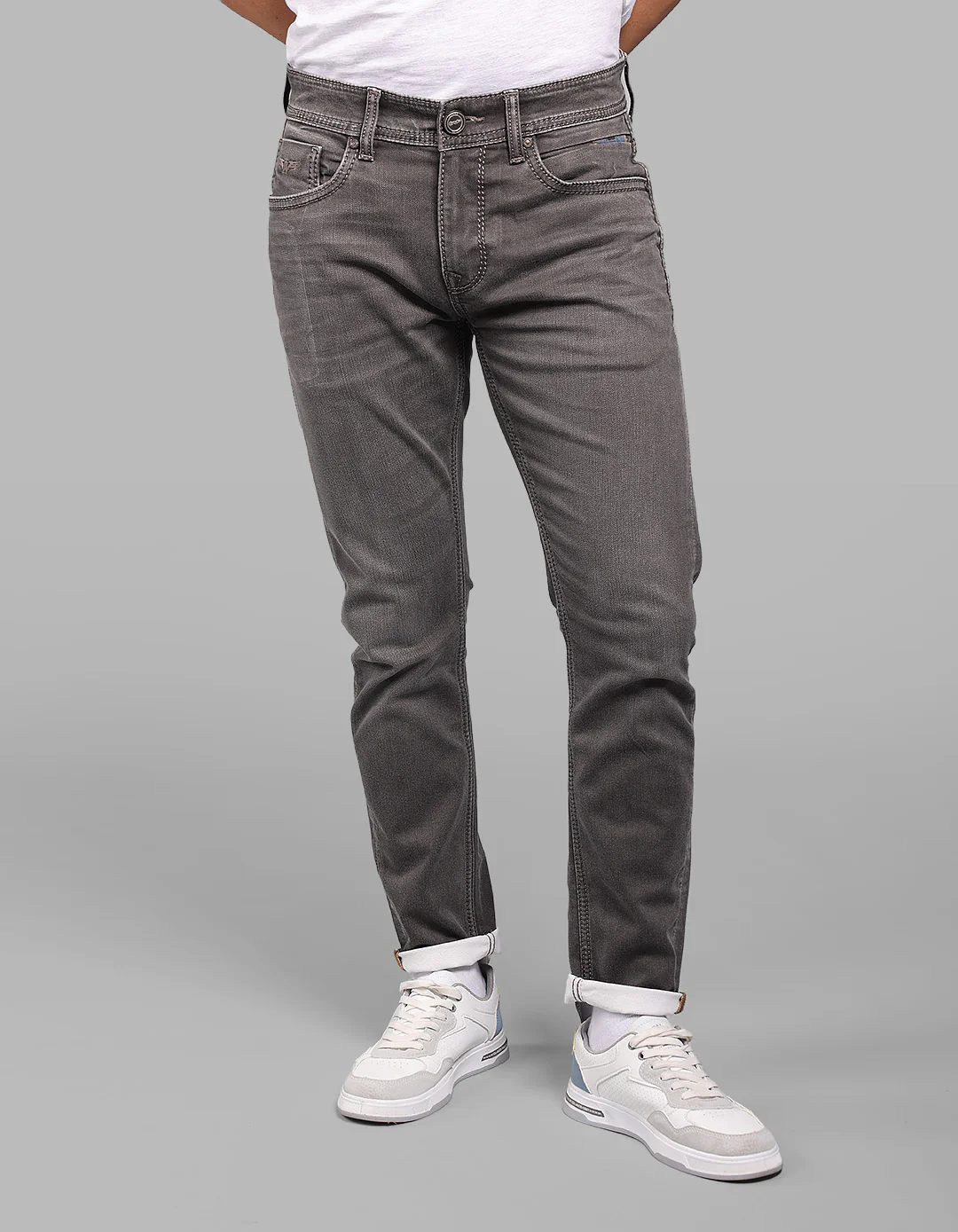 Med Brown Low-Rise Ankle Length Stretch Jeans
