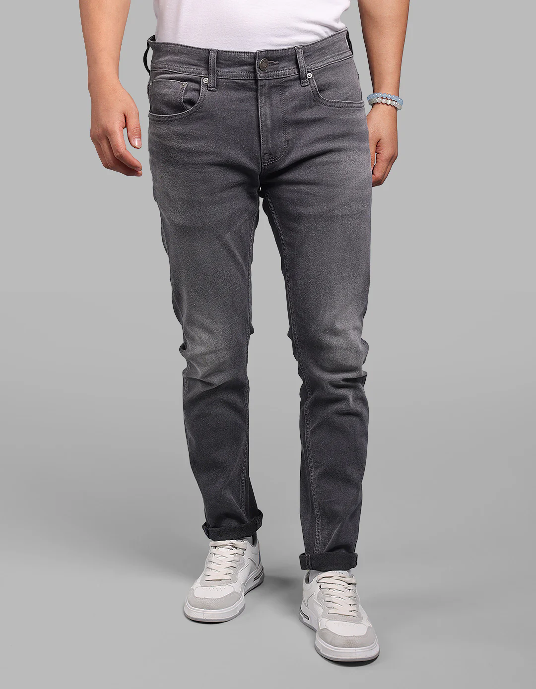 Med Grey Low-Rise Ankle Length Stretch Jeans - Image 3