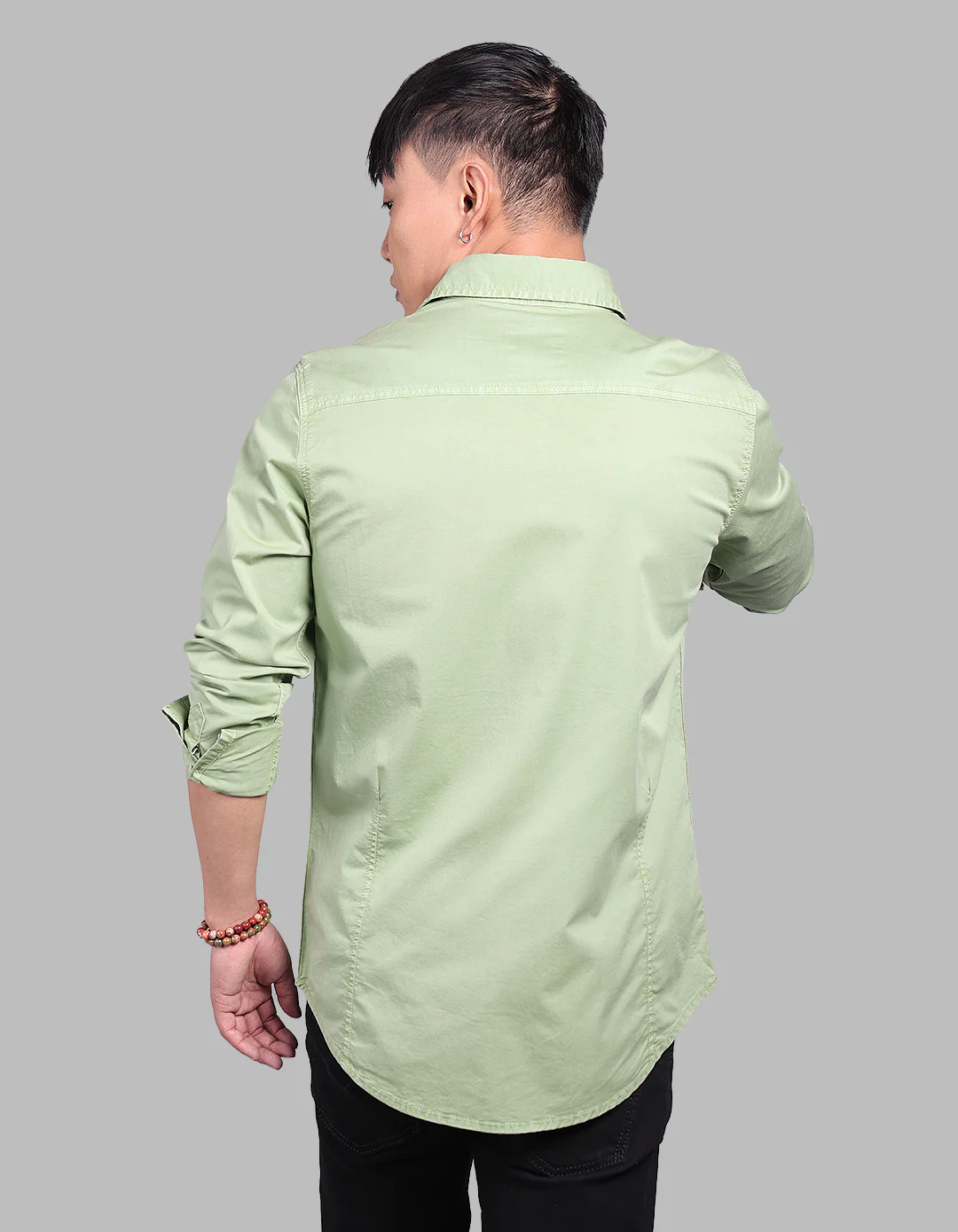 Mint Green Full Sleeve Stretch Cargo Shirt - Image 5
