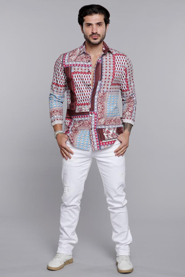Multi Color Full Sleeves Printed Shirt - Image 2