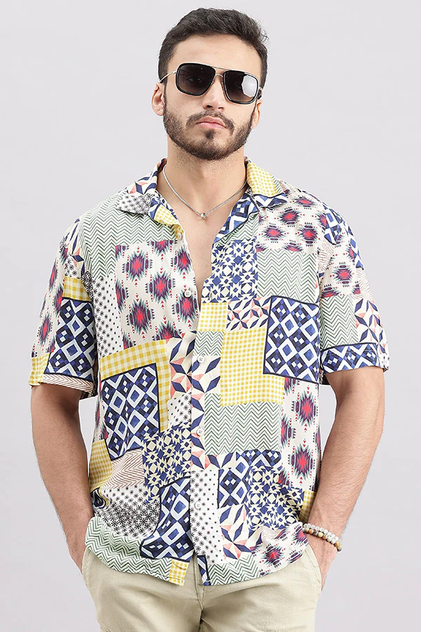 Multi Color Half Sleeve Printed Shirt