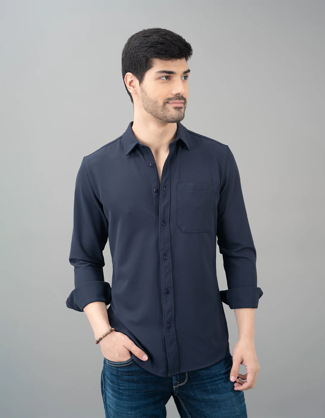 Navy Full Sleeve Knit Shirt