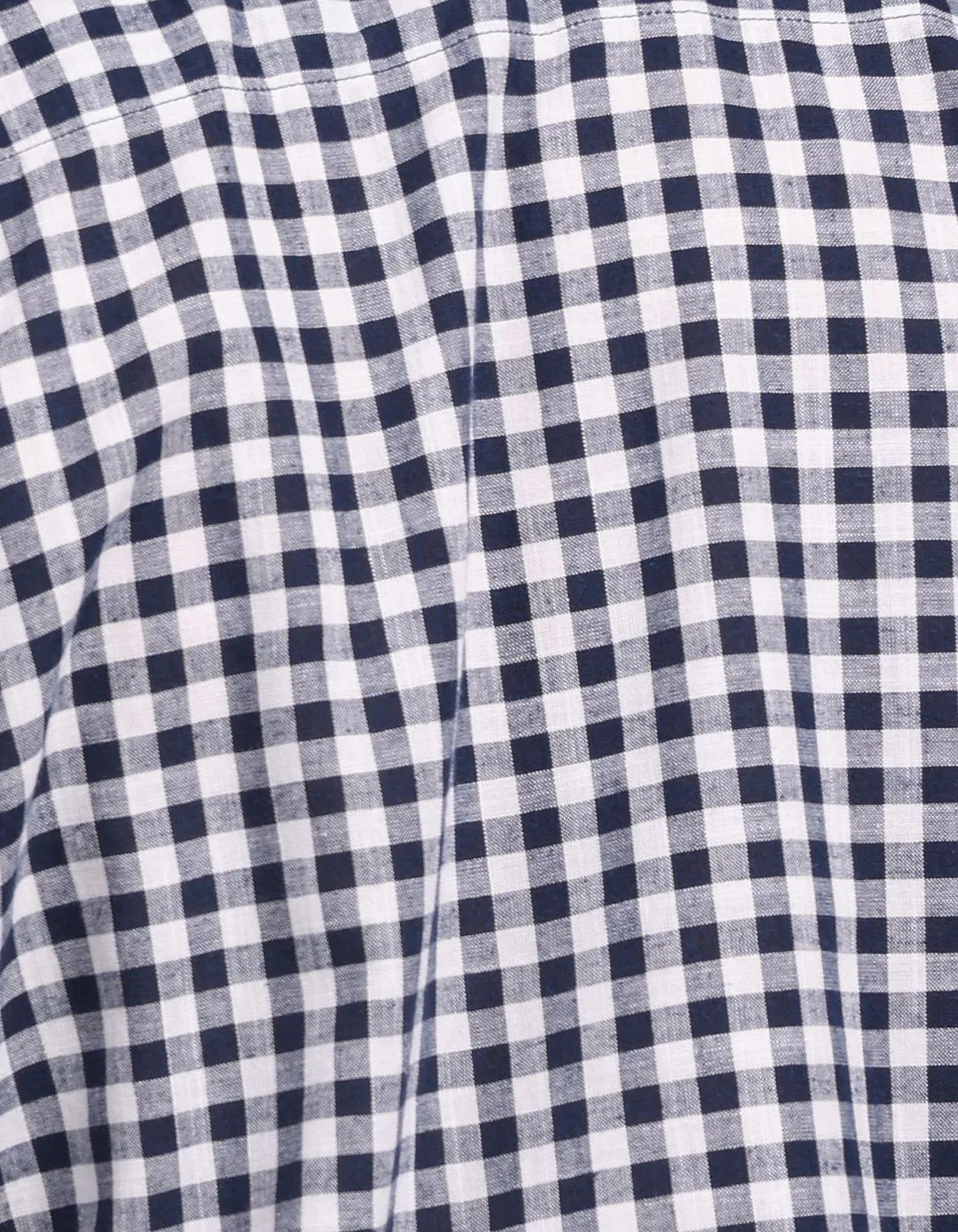 Navy Full Sleeve Linen Blend Check Shirt - Image 7