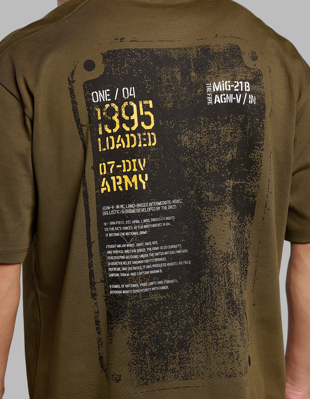 Olive Half Sleeves Oversize Tee - Image 6