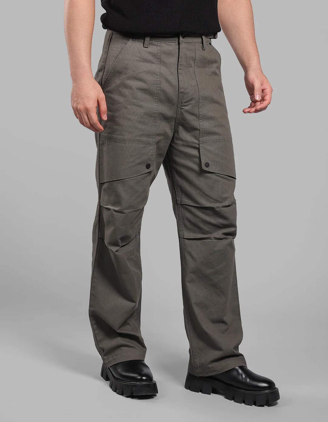 Olive Loose Fit Urban Utility Pants - Image 3