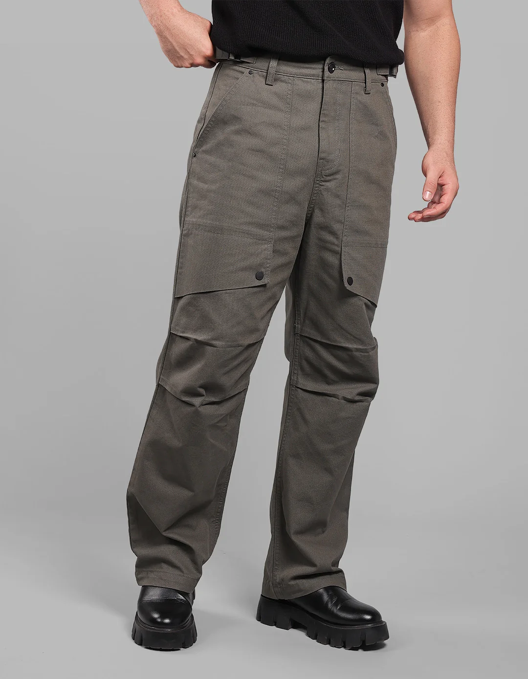 Olive Loose Fit Urban Utility Pants - Image 4