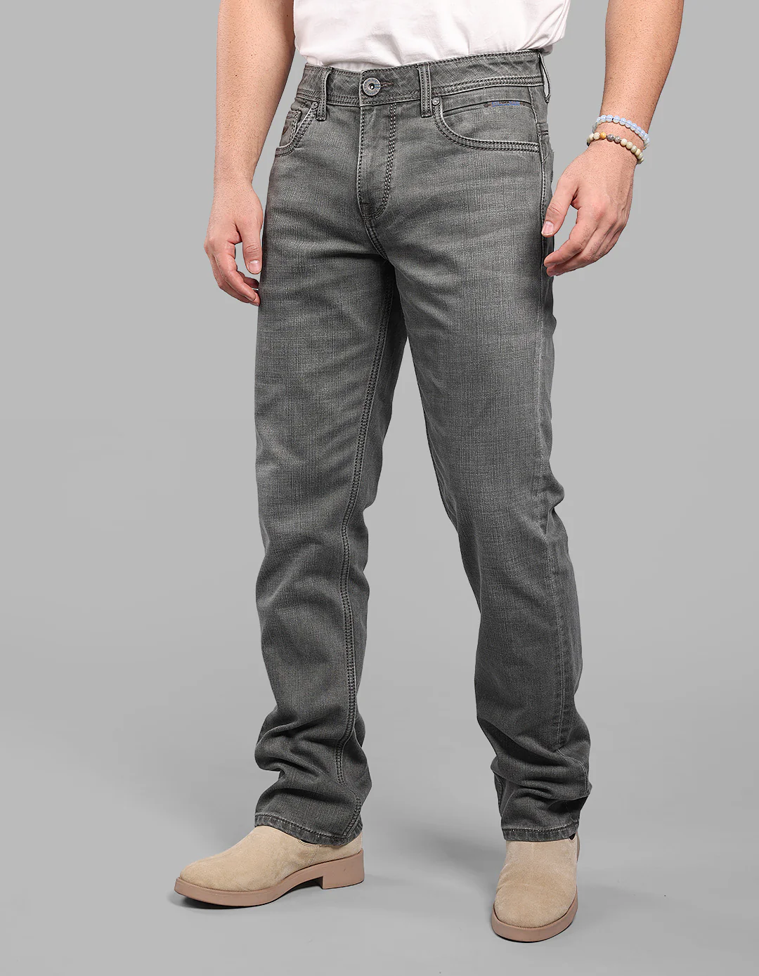 Olive Midrise, Comfort And Straight Crop Length Stretch Jeans