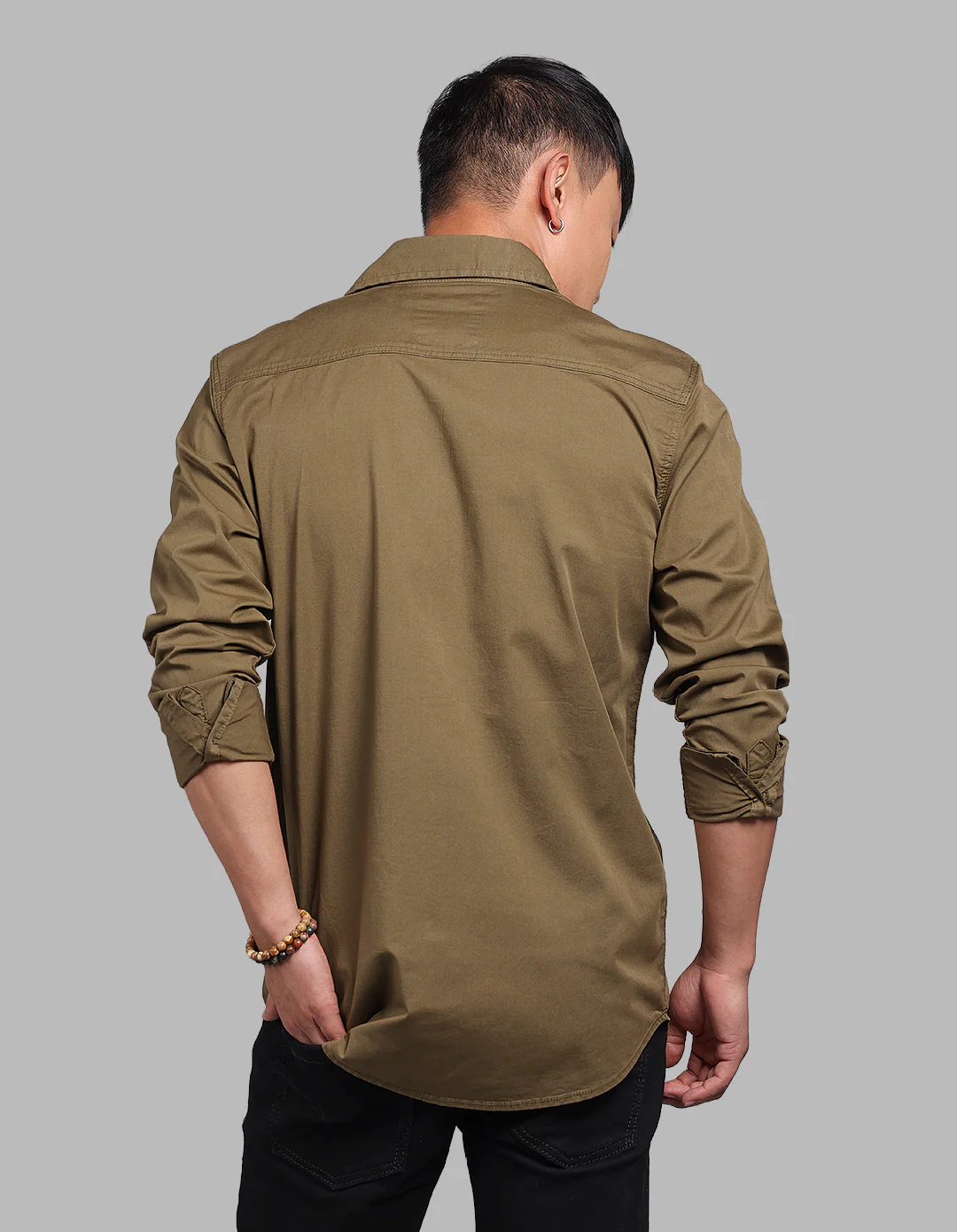 Olive Night Full Sleeve Stretch Cargo Shirt - Image 5