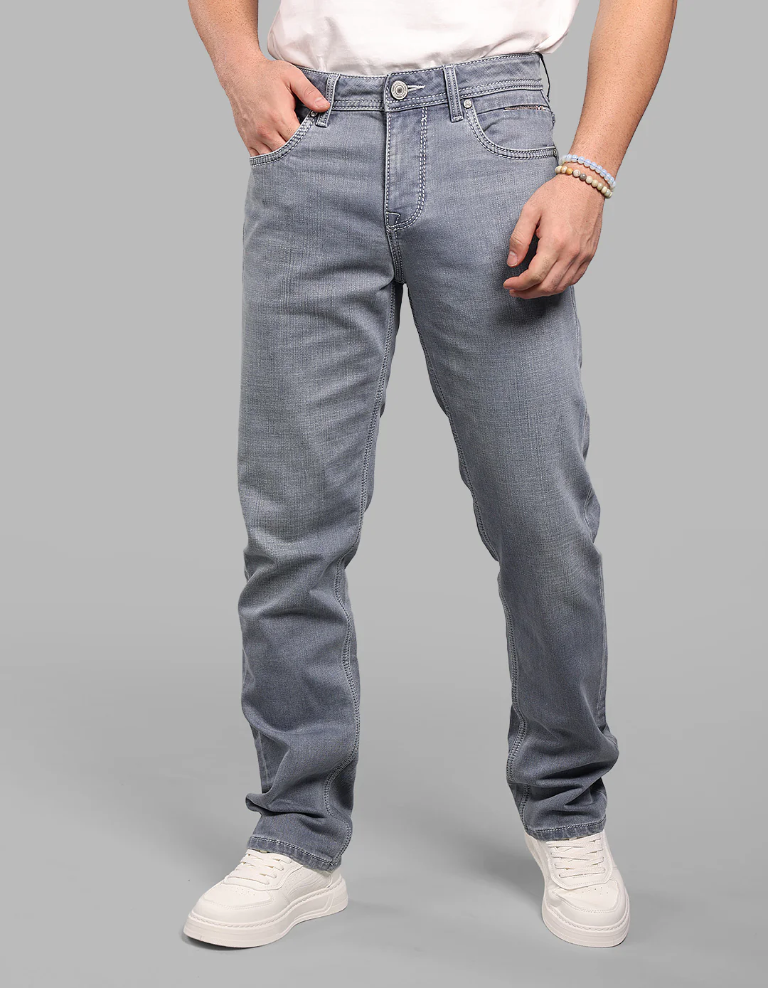 Petrol Midrise, Comfort And Straight Fit Stretch Jeans