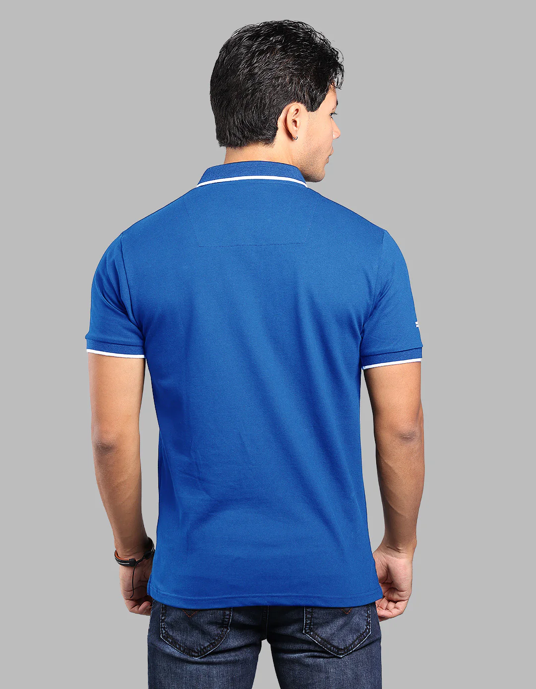 Royal Blue Half Sleeve Pique Polo Tee - Image 5