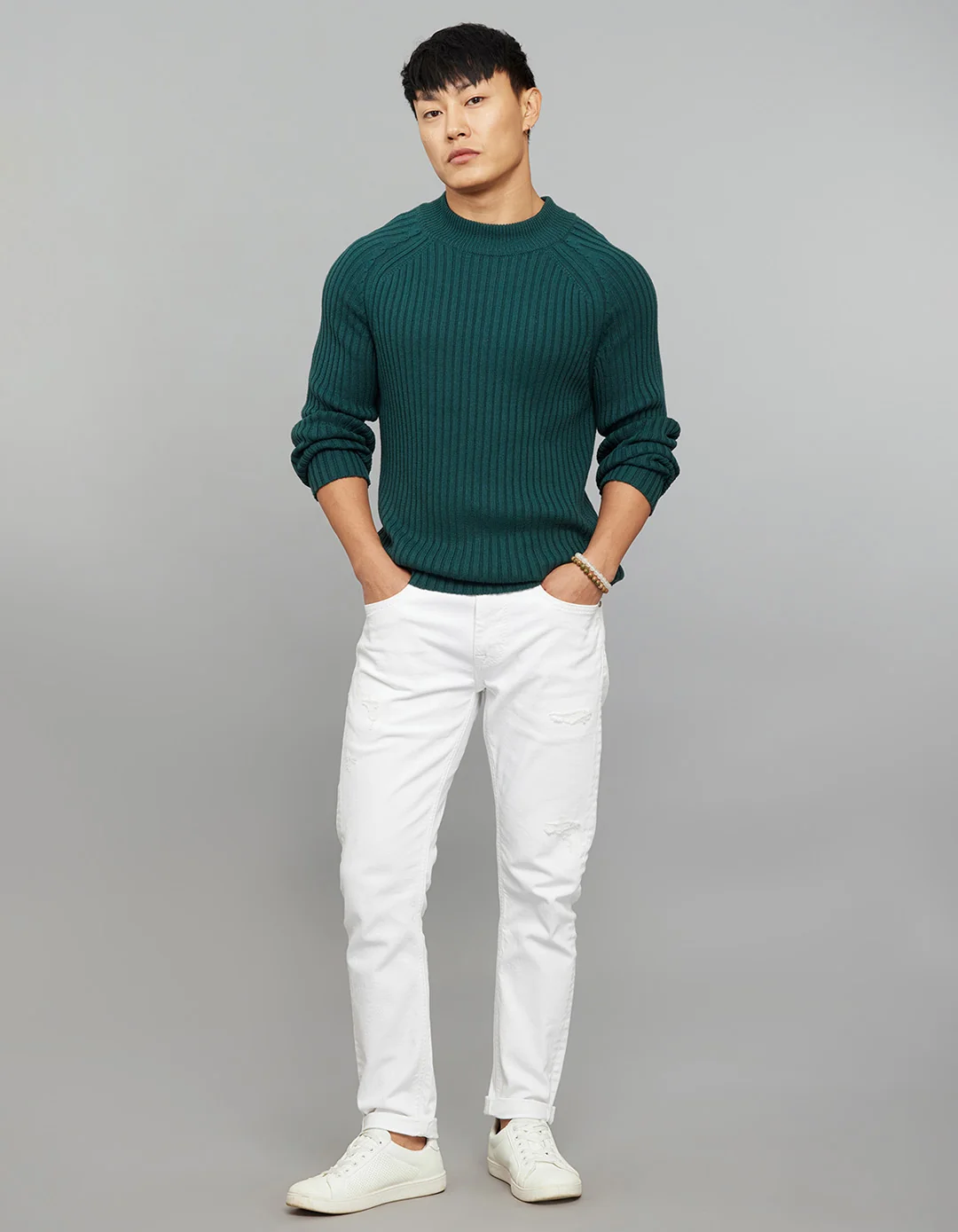 Sea Moss High Neck Full Sleeves Flatknit - Image 2