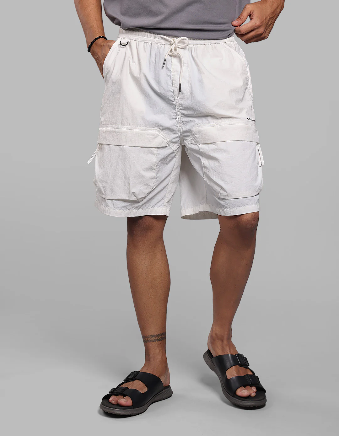 White Loose Fit Utility Short