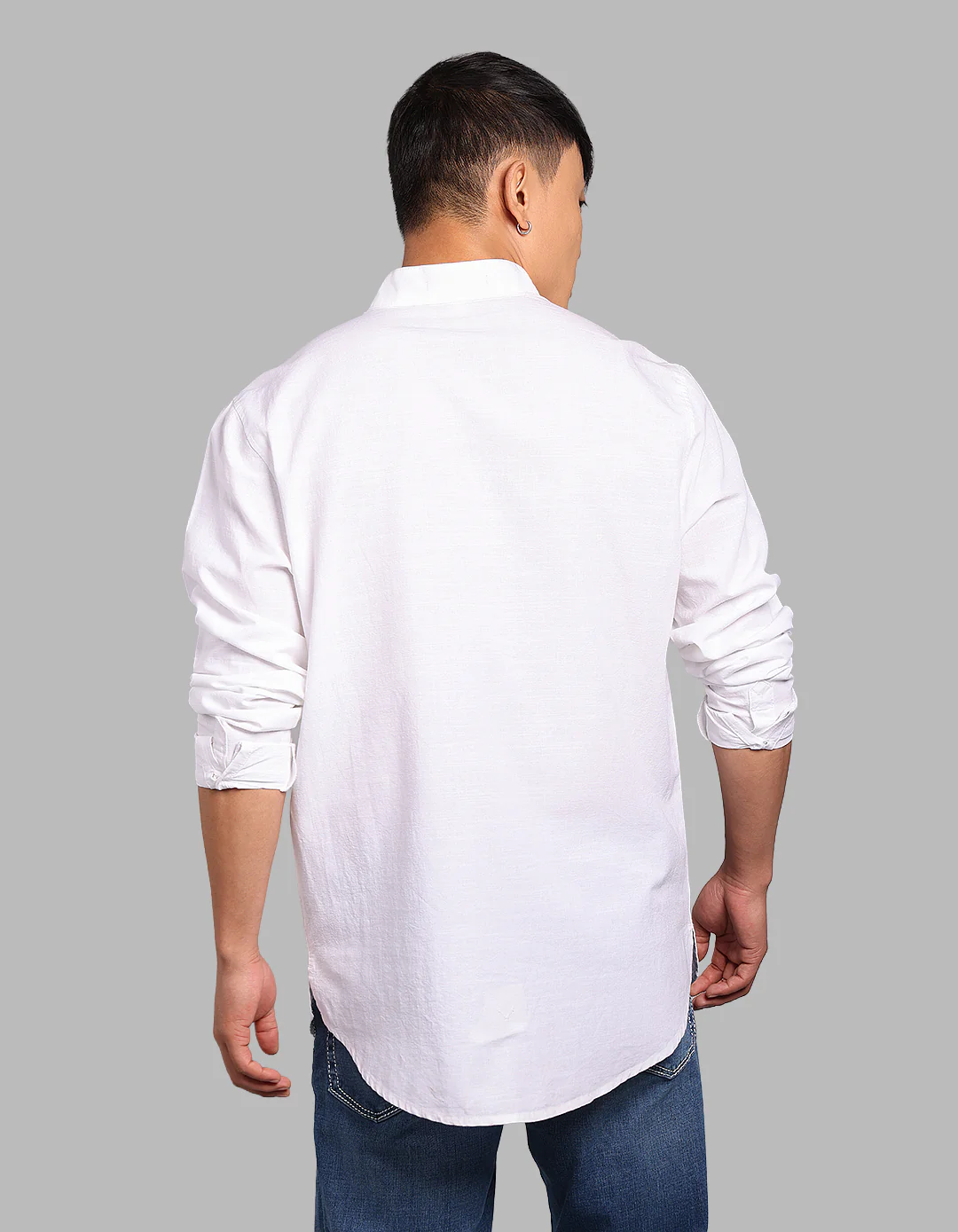 White Relax Slim Fit Short Kurta - Image 5